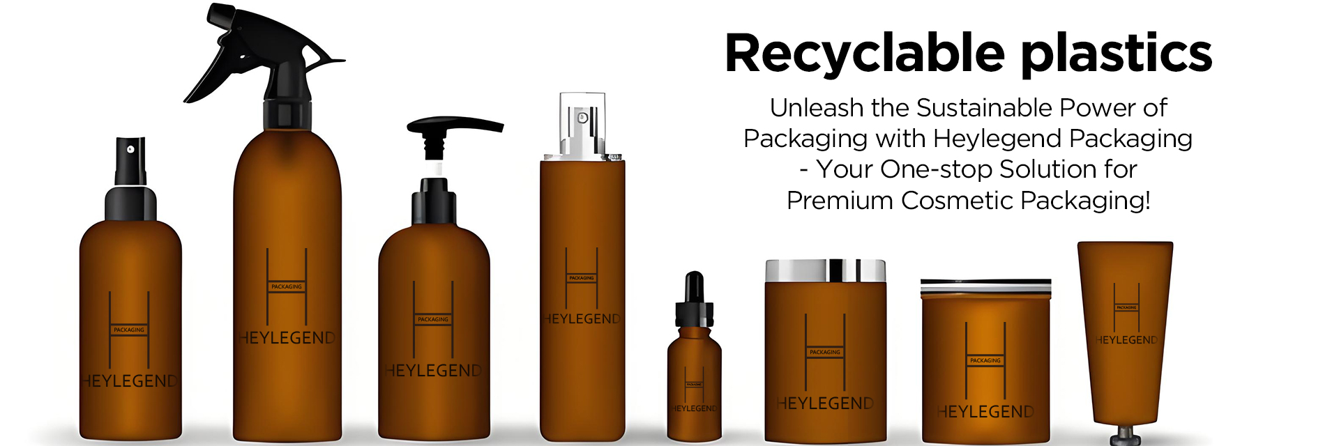 Recyclable plastics Unleash the Sustainable Power of Packaging with Heylegend Packaging - Your One-stop Solution for Premium Cosmetic Packaging!